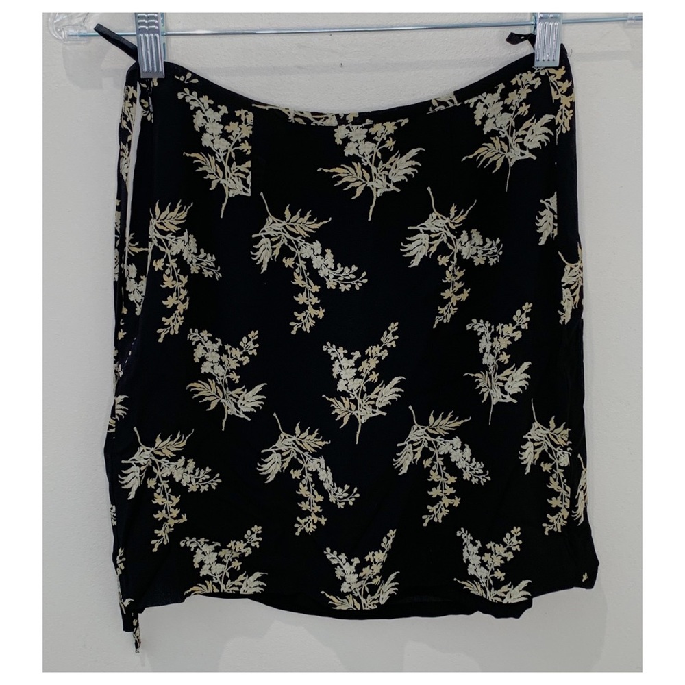 Black & Floral Banana Republic Mini Skirt